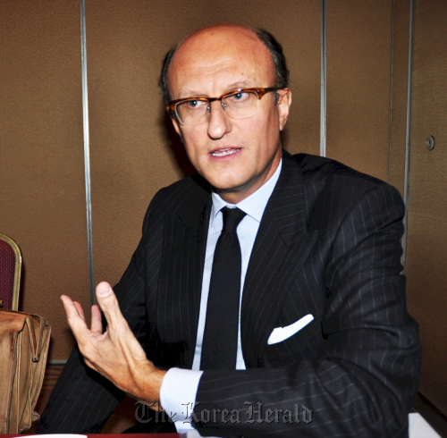 Paolo Zegna, vice president of Confindustria.  Yoav Cerralbo/The Korea Herald
파올로 제냐 (Paolo Zegna) 기업인 소속 에르메네질도 제냐 그룹 (회장)