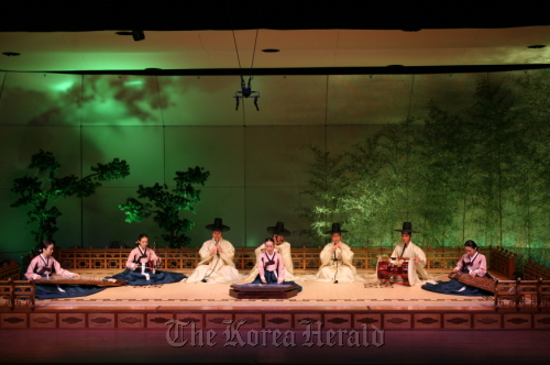 Members of the National Gugak Center perform “Yeongsanhoesang.” National Gugak Center