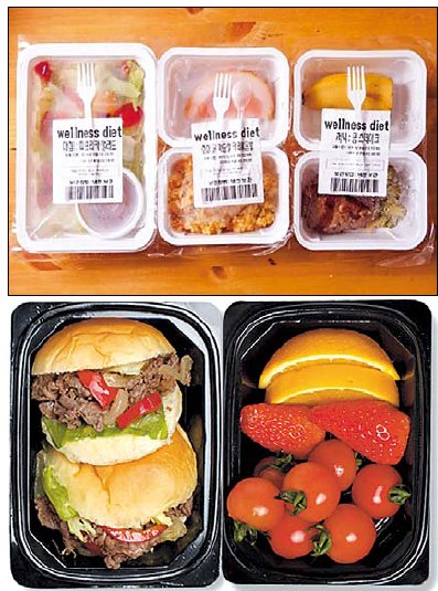 Up)A diet meal in five different boxes may be delivered to homes in a thermal bag. (Wellness Diet)
(Down)A breakfast box consisting of sliders and fruit (AM Food)
Meal boxes delivered to your door another diet trend for healthy eaters