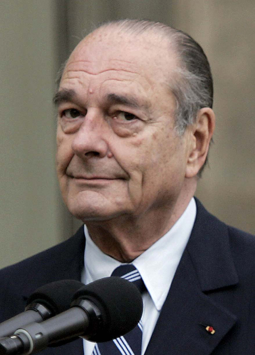 <YONHAP PHOTO-1858> FILE. This Feb. 24, 2007 file photo shows former French President Jacques Chirac at the Elysee Palace. A French court Thursday Dec. 12, 2011 has found former President Jacques Chirac guilty of embezzling public funds and other charges in a trial over illegal financing of the conservative party he long led.(AP Photo/Christophe Ena, File)/2011-12-15 20:51:49/ <저작권자 ⓒ 1980-2011 ㈜연합뉴스. 무단 전재 재배포 금지.>
Jacques Chirac