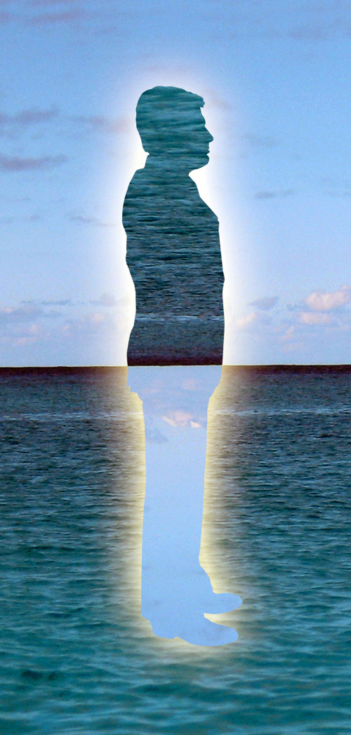 Paul Gonzales illustration of ghost-like figure over an
ocean. (Los Angeles Times/MCT)