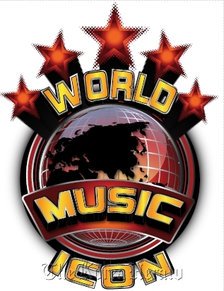Logo for “The World Music Icon,” a joint audition project organized by Korea’s Enex Telecom and joined by the Wright Ent Group, Convict Muzik, Universal Capitl and Sony Music.  Enex Telecom