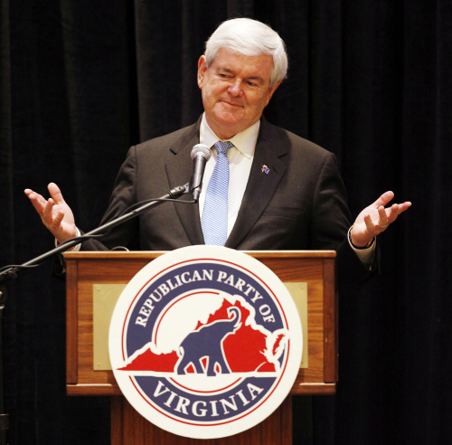<YONHAP PHOTO-0157> Former House Speaker and current presidential candidate Newt Gingrich speaks during a Virginia GOP fundraiser in Henrico, Va., just outside of Richmond, Thursday, Dec. 22, 2011. (AP Photo/Richmond Times-Dispatch, Mark Gormus)/2011-12-23 05:30:28/ <저작권자 ⓒ 1980-2011 ㈜연합뉴스. 무단 전재 재배포 금지.>
Former House Speaker Newt Gingrich speaks during a fundraiser in Henrico, Virginia on Thursday. AP-Yonhap News
Former House Speaker Newt Gingrich speaks during a fundraiser in Henrico, Virginia on Thursday. AP-Yonhap News