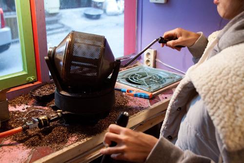 At Coffee Namsan, beans are roasted by hand, and except for cafe latte, only hand drip coffees are available.    Yonhap News
