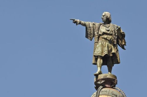 Christopher Columbus Statue in Barcelona Spain