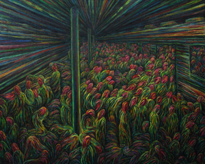 이민혁_사람들의_정원-지하철_91x72.7cm_캔버스에_유채_2011 / 명륜동 아트포럼뉴게이트 ’Hexagram’(육각형)展