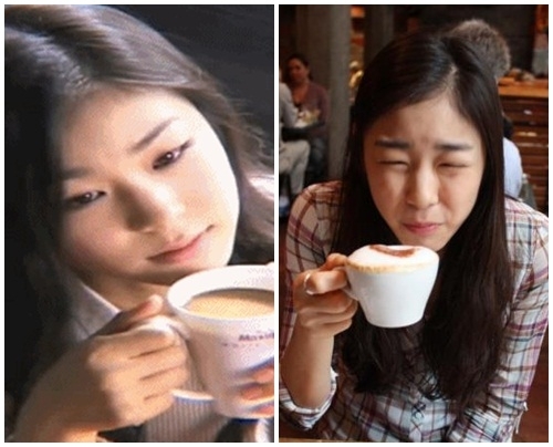김연아, 피겨스케이팅 선수(올댓스포츠)/ 현실속 김연아가 커피 마실 때?