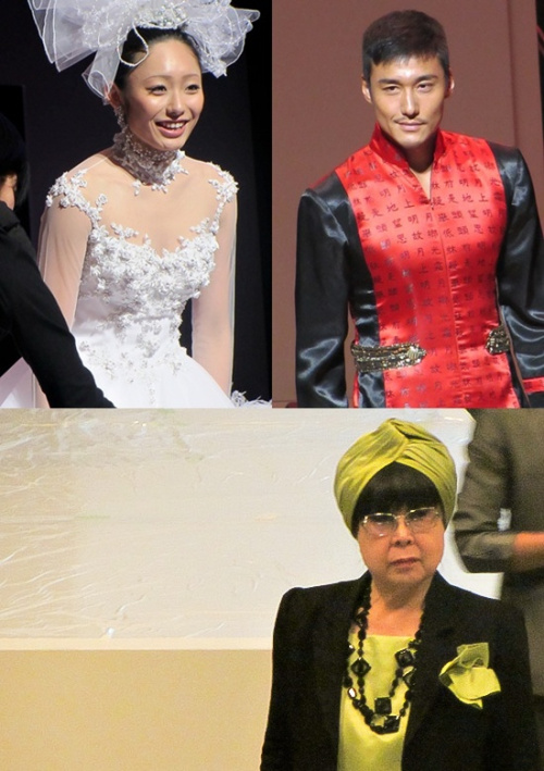 (사진설명3) 2월 20일 일본 도쿄의 도쿄돔 시티에서 열린 ‘2012 유미 가츠라 그랜드 컬렉션 인 도쿄 아시아의 바람’에는 유명 피겨스케이팅 선수 안도 미키(사진 상단 좌측)와 중국 최고 모델 후빈(사진 상단 우측)이 참석했다. 아울러 세계적인 웨딩 패션디자이너 유미 가츠라 역시 직접 패션쇼를 진두지휘 하며, 끝없는 열정을 불태웠다. ▲ 도쿄=황용희 기자