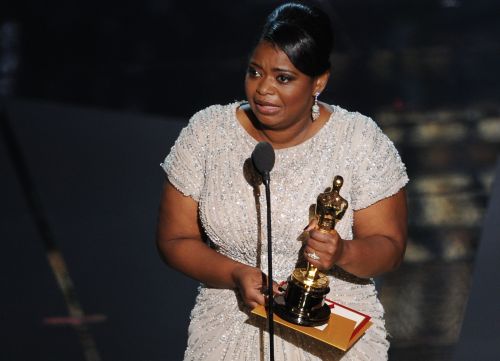 <YONHAP PHOTO-1114> The winner for Best Supporting Actress Octavia Spencer addresses the audience onstage at the 84th Annual Academy Awards on February 26, 2012 in Hollywood, California. AFP PHOTO Robyn BECK../2012-02-27 11:32:28/ <저작권자 ⓒ 1980-2012 ㈜연합뉴스. 무단 전재 재배포 금지.>
The winner for Best Supporting Actress Octavia Spencer addresses the audience onstage.  AFP-Yonhap News