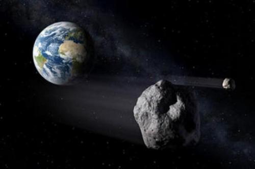 An artist's illustration of asteroids. (European Space Agency/P. Carril)
