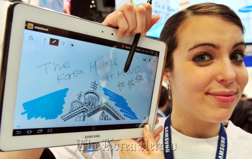 Samsung’s Galaxy Note 10.1  Park Hyun-koo/The Korea Herald
