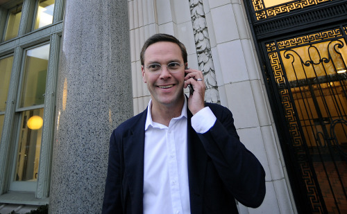 James Murdoch, deputy chief operating officer of News Corp., talks on the phone in New York, U.S., on Tuesday, Feb. 28, 2012. Murdoch stepped down as executive chairman of News International almost eight months after the U.K. publishing unit was rocked by a phone-hacking scandal. Photographer: Peter Foley/Bloomberg *** Local Caption *** James Murdoch
James Murdoch, deputy chief operating officer of News Corp., talks on the phone in New York on Tuesday.         Bloomberg