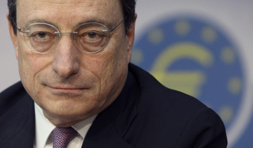 Mario Draghi, president of the European Central Bank (ECB), pauses during news conference in Frankfurt, Germany, on Thursday, March 8, 2012. Draghi said inflation will probably breach the bank's 2 percent limit this year and signaled the worst of the sovereign debt crisis may be over even as the economy stalls. Photographer: Hannelore Foerster/Bloomberg *** Local Caption *** Mario Draghi
Mario Draghi, president of the ECB, takes part in a news conference in Frankfurt, Germany, Thursday.  Bloomberg-Yonhap News