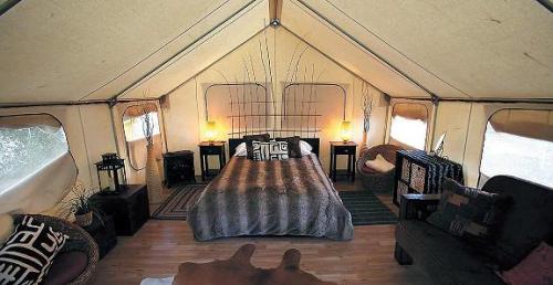 A “glamour tent,” part of the “glamping” experience at
Ventura Ranch, a KOA campground is featured
in Santa Paula, California, Feb. 9.Los Angeles Times/MCT