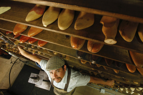 Raul Ojeda owns Don Ville shoe store and Willie’s Shoe Service in Los Angeles, California.  (LA Times/MCT)
