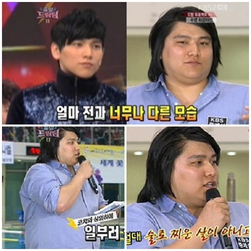 조성모(수영선수)\r\n‘아시아의 물개’ 故 조오련 선수의 아들 조성모가 눈에 띄게 후덕해진 모습으로 시선을 끌었다. 이에 조성모는 “일부러 살을 찌웠다”며 “내년 아버지의 대를 이어 8.15 대한 해협 건너기 프로젝트를 위해 살을 찌웠다”고 해명했다.