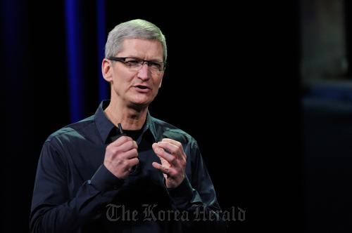 Tim Cook, CEO of Apple Inc., speaks during an event in San Francisco, California.  Bloomberg