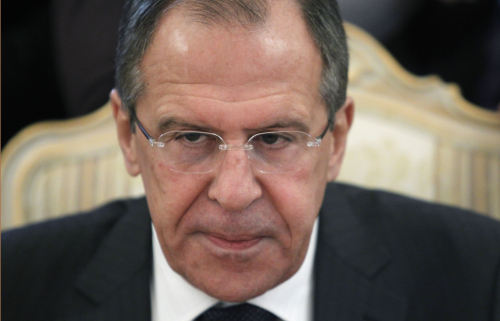 <YONHAP PHOTO-1222> Russian Foreign Minister Sergey Lavrov, listens to his Serbian counterpart Vuk Jeremic, unseen, during their meeting in Moscow, Russia, Friday, March 16, 2012. Lavrov spoke by telephone Thursday with Annan and "expressed his support for the envoy's mission, noting that Russia would provide him with active assistance," the Foreign Ministry said. (AP Photo/Misha Japaridze)/2012-03-16 18:26:01/ <저작권자 ⓒ 1980-2012 ㈜연합뉴스. 무단 전재 재배포 금지.>
Russian Foreign Minister Sergey Lavrov AP-Yonhap News