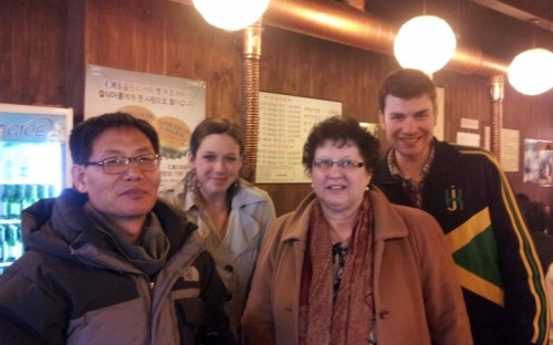 SP BRIEF 2 columns
Suzanne Heibel and Andrew Godlewski (back) stand with Love North Korean Children workers George Rhee and Shirley VanderSchaaf (front).   LNKC