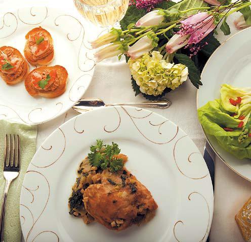 Canaes, braised chicken and asparagus salad are part of a
menu inspired by meals served on the Titanic.(Detroit Free Press/MCT)