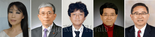 From left are Chin Un-suk, Lee Dong-han, Kim Min-hyong, Hyeon Taeg-hwan and Jung Jae-ung.