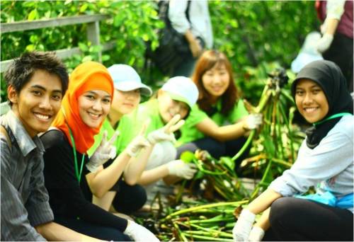 Daejayon members take part in a Green World project in Indonesia last year.   Daejayon