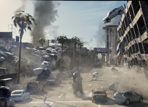 A scene from movie "2012," which depicts the end of the World.