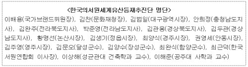한국 서원 세계 유산등재 추진단 발족