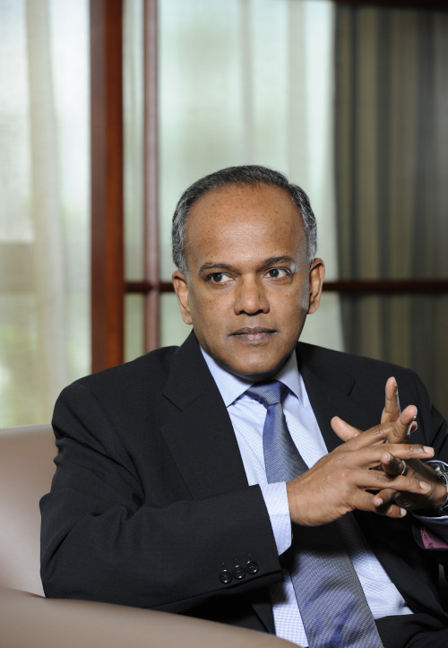 K. Shanmugam, Singapore's minister of law and foreign affairs, listens during an interview in Singapore, on Monday, April 23, 2012. Singapore praised the U.S., the European Union and Australia for moving to ease sanctions against Myanmar and called for further engagement to help the former dictatorship transition to democracy. Photographer: Munshi Ahmed/Bloomberg *** Local Caption *** K. Shanmugam
Kasiviswanathan Shanmugam, Singapore’s minister of law and foreign affairs, listens during an interview in Singapore on Monday. Singapore praised the U.S., the European Union and Australia for moving to ease sanctions against Myanmar.  Bloomberg-Yonhap News