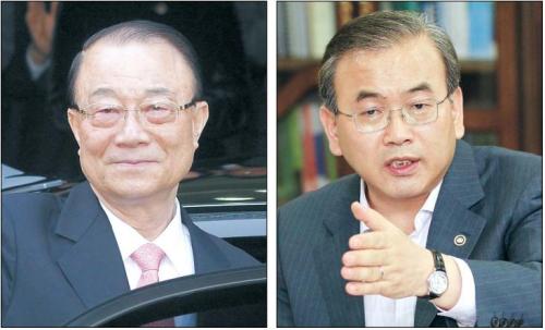 최시중(좌/언론인, 전 방송인)/박영준(우/전 정무직공무원, 전 정당인)
(Upper photo) Former Korea Communications Commission chairman Choi See-joong    (Yonhap News)
(Bottom) Former Vice Economy Minister park Young-joon    (Yonhap News)