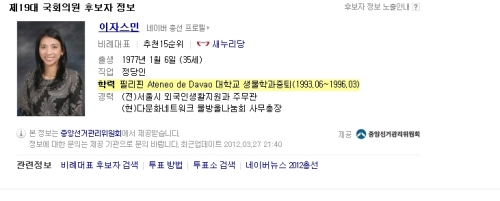 이자스민(사회기관단체인, 정당인)