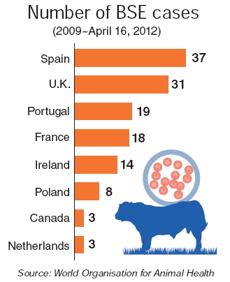 The safety of U.S. beef imports into Korea faces new questions after U.S. authorities confirmed a case of mad cow disease in a dairy cow from a California farm on April 24.