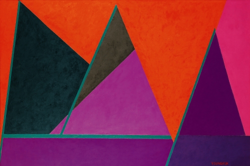 Work 1988년. Oil on Canvas130 x 194cm / 평생 山그림에 매달렸던 고독한 작가가 남긴 빛나는 그림