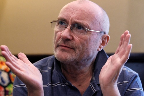 Musician Phil Collins speaks about his new book and life long fascination with the Alamo in Buffalo Gap, Texas on May 8.   (Ron T. Ennis/Fort Worth Star-Telegram/MCT)
