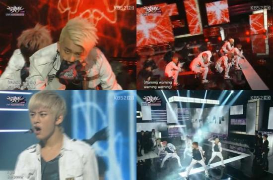 ‘뮤직뱅크’ 비에이피, 칼군무+스프레이 퍼포먼스 ‘완벽 무대’