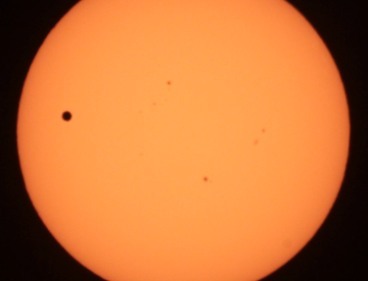 Venus moves in front of the sun on Wednesday. (Yonhap News)