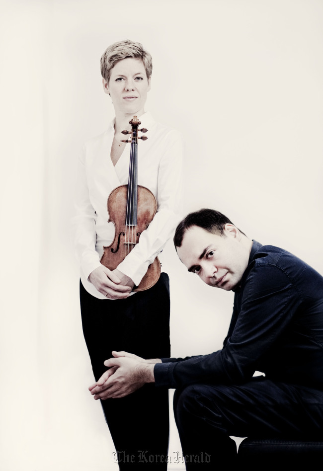 Isabelle Faust (left) and Alexander Melnikov. LG Arts Center
