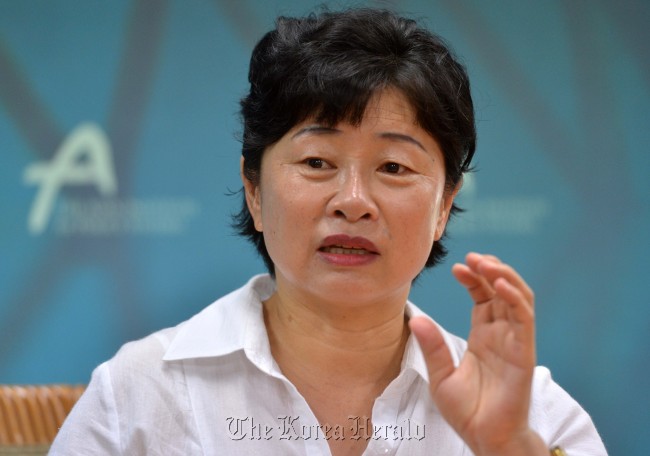 Kim Hye-sook.    Lee Sang-sub/The Korea Herald