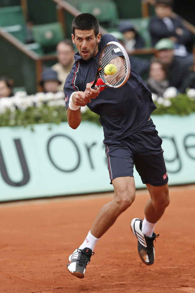 Novak Djokovic in action at the French Open earlier this month.  (AP-Yonhap News)