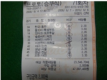 통곡할 아까운 복권…“한 경기만 맞췄어도…그래도 대단”