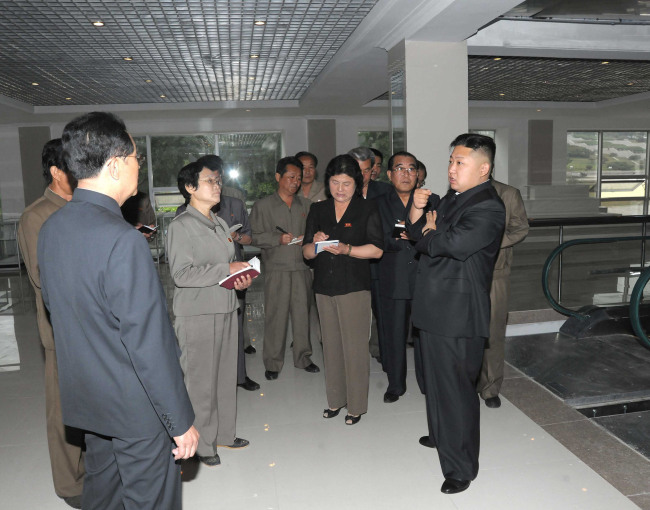 North Korean leader Kim Jong-un visits a new department store for children’s goods in Pyongyang in this undated photo.  (Yonhap News)