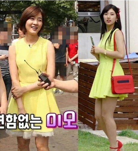 성유리, 탤런트, 가수/ 수지(배수지), 가수(미쓰에이)/성유리 수지 같은 옷 “원조요정VS대세 첫사랑아이콘”