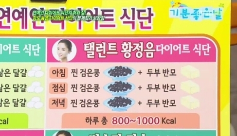 황정음 다이어트 식단 들여다보니…