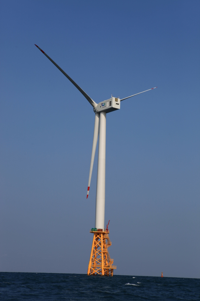 두산중공업, 국내 첫 3MW 해상풍력 발전시스템 가동
