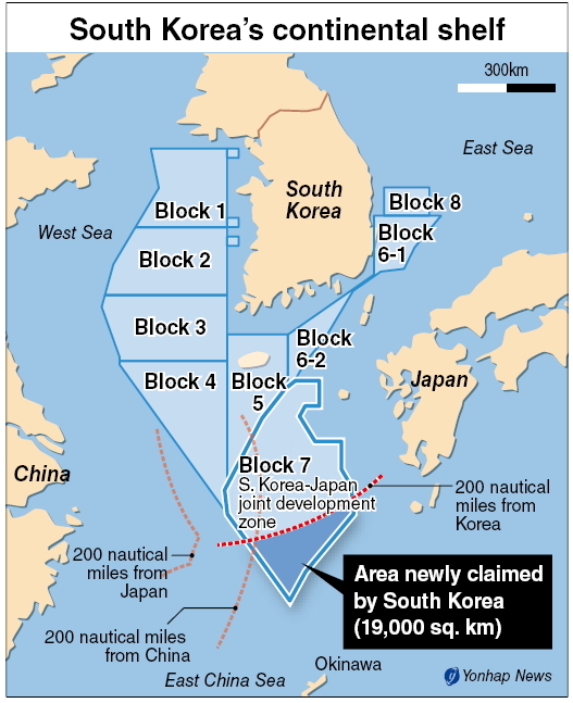 Korea, China, Japan in race over continental shelves