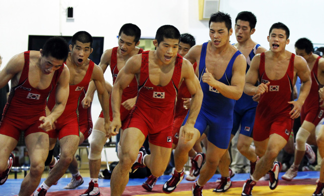 The Korean national wrestling team    Yonhap News