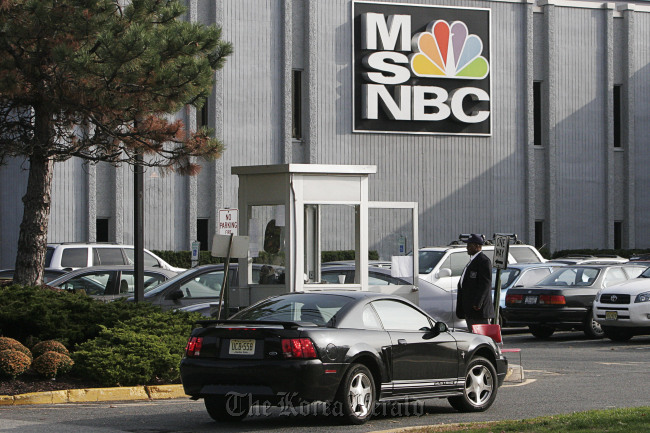 A vehicle enters a parking lot at the MSNBC offices in Secaucus, New Jersey.  Bloomberg