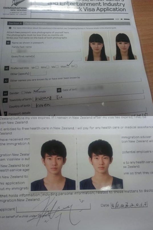 김수현,수지 비자신청서 유출 및 온라인 공개