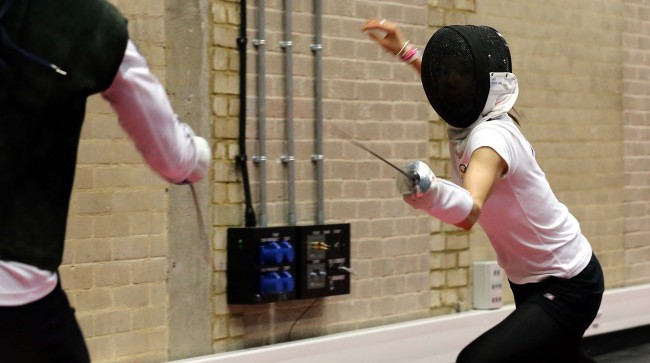 Korean fencer Nam Hyun-hee takes part in a training session ahead of the London Olympics.
London Olympic Joint Press Corps