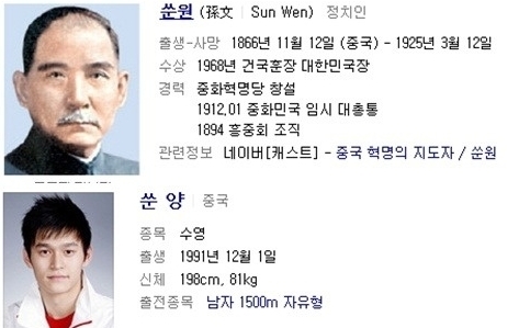 박태환 은메달이 쑨원 탓?